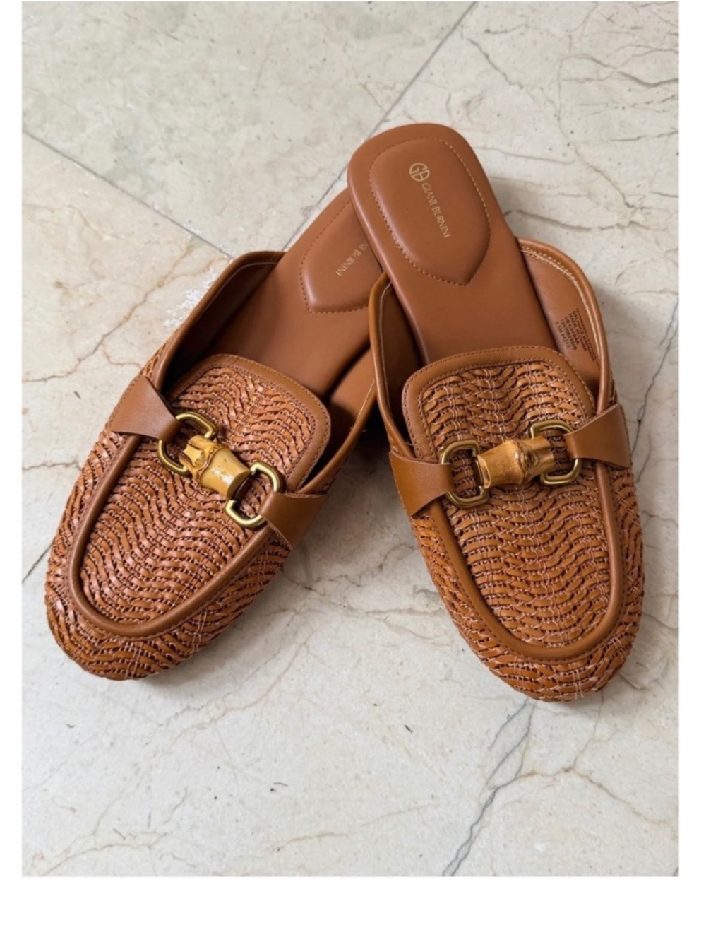 Giani Bernini Woven Leather Slide Mules